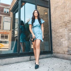 Denim wrap dress
